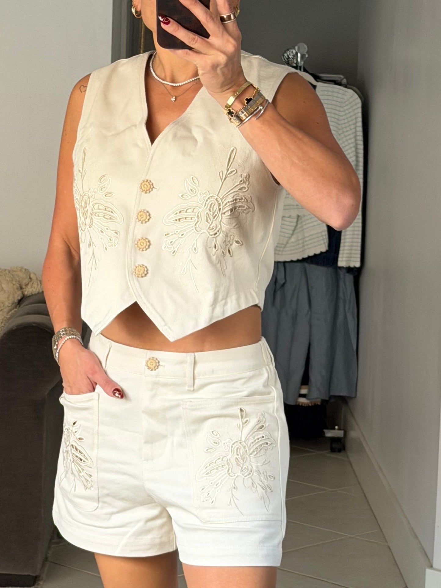 Set denim beige