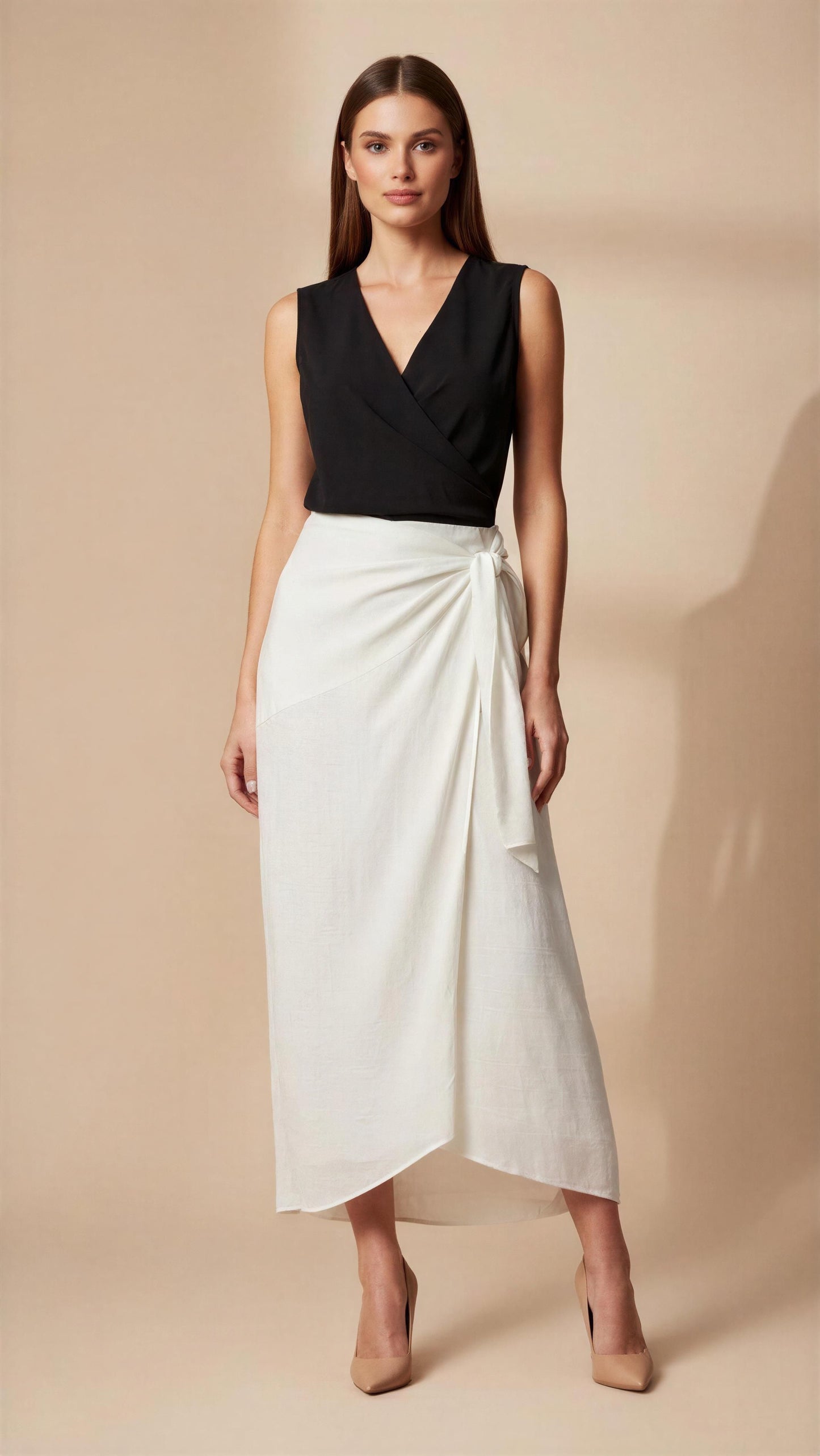 White linen skirt
