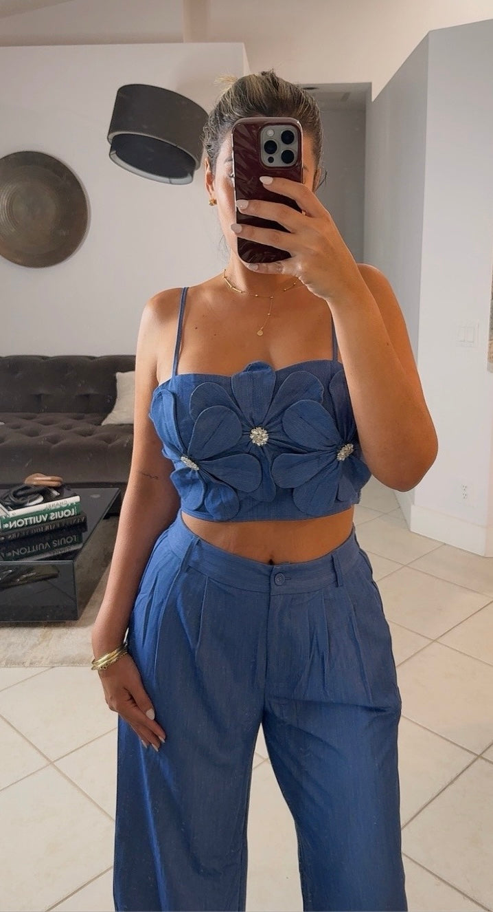 Floral denim
