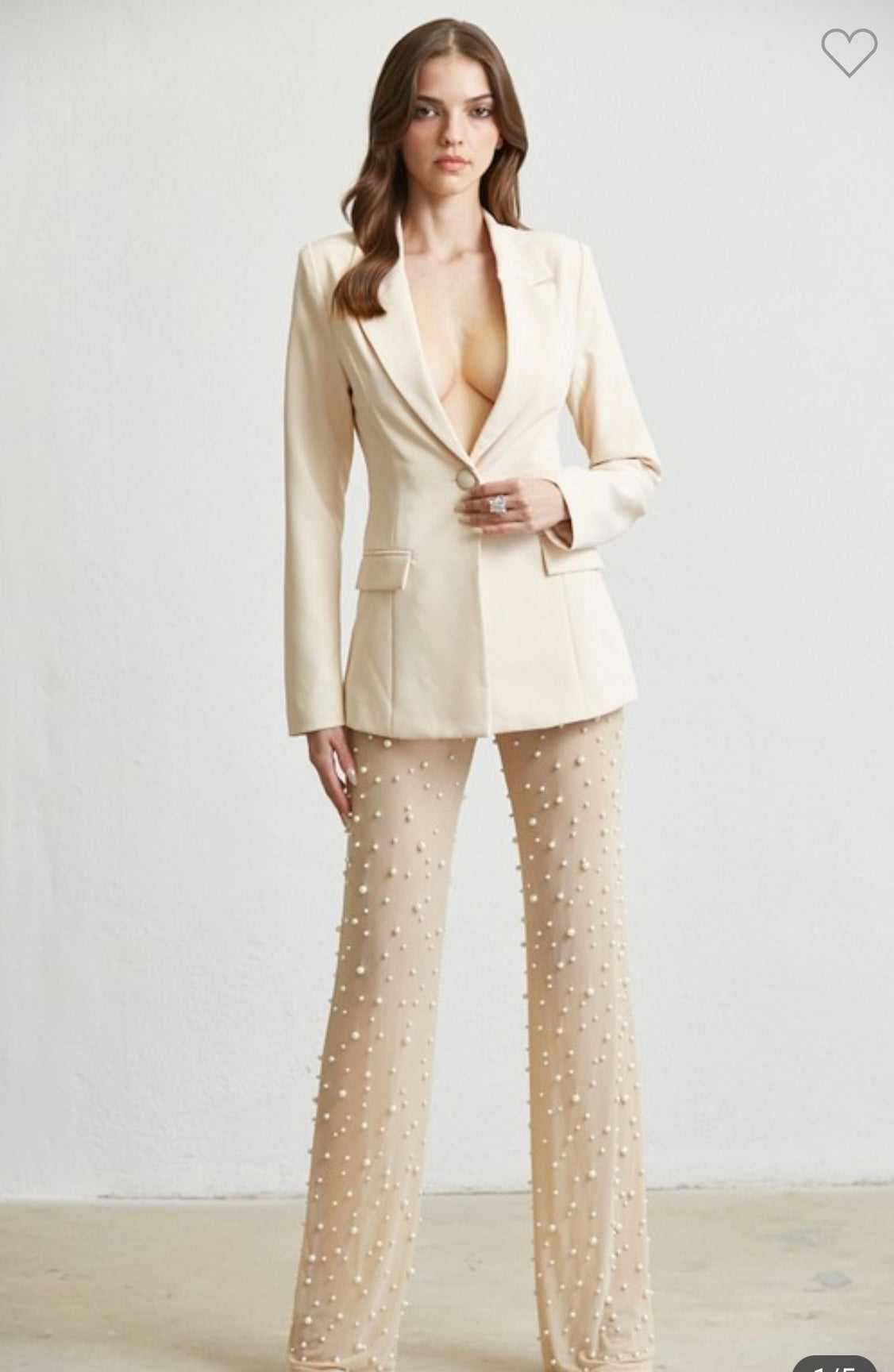 Set beige perlas