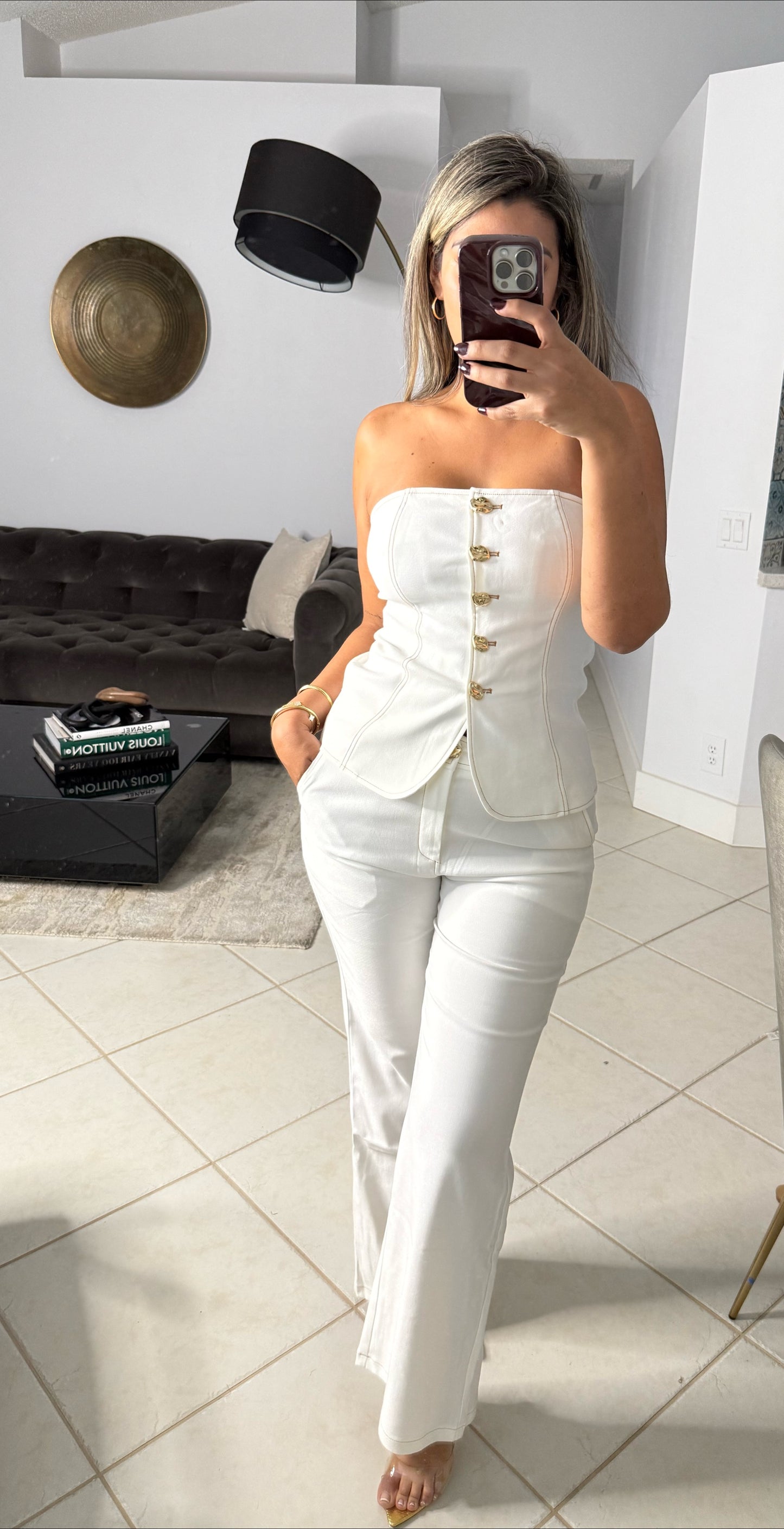 White denim set
