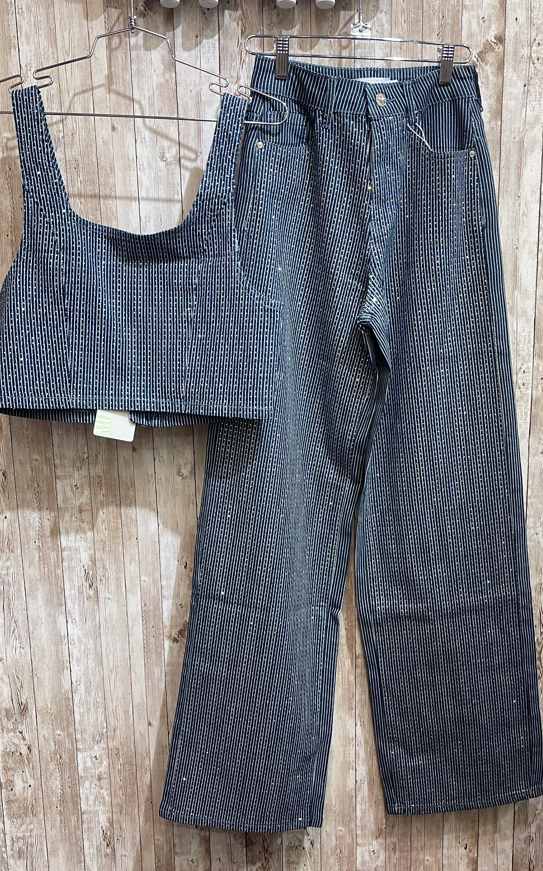 Denim shiny set