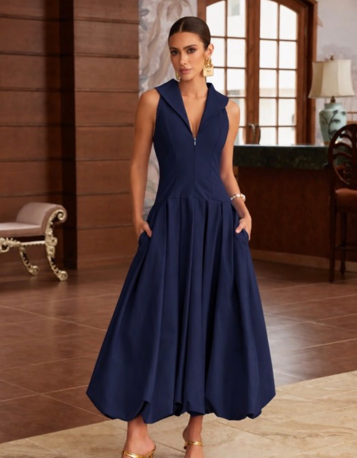 Bubble navy dress