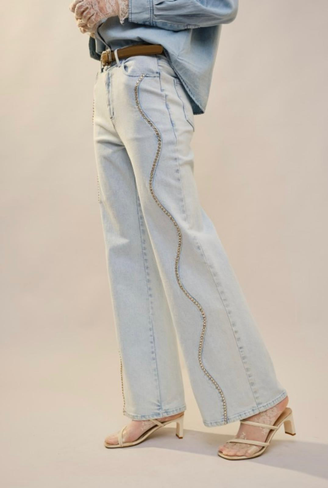 Denim diamond pants