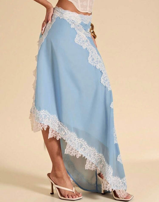 Asymmetric lace skirt