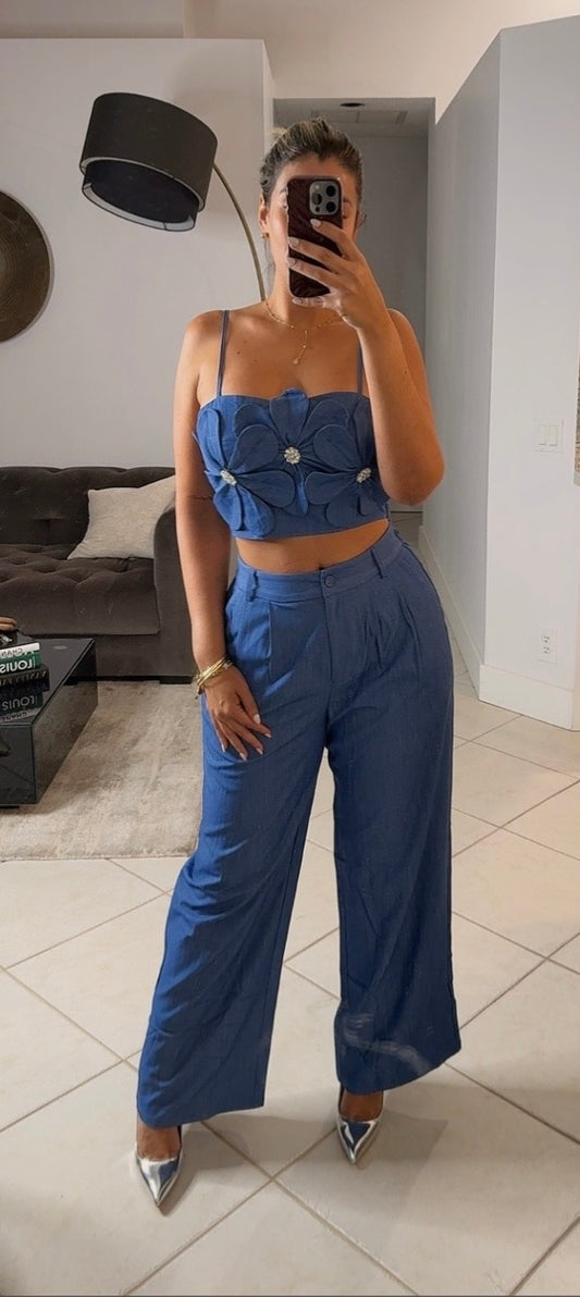 Floral denim