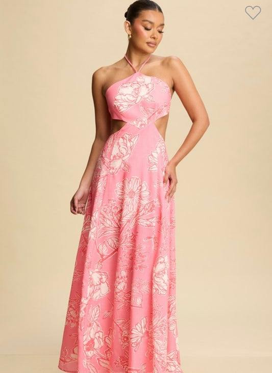 Pink floral dress