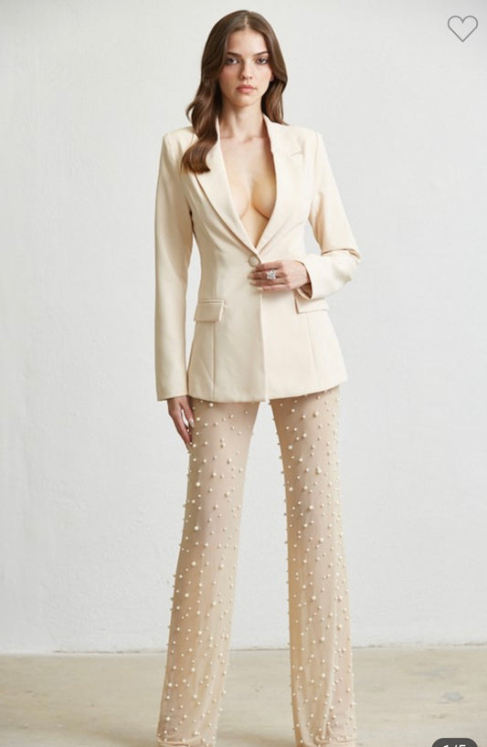 Set beige perlas