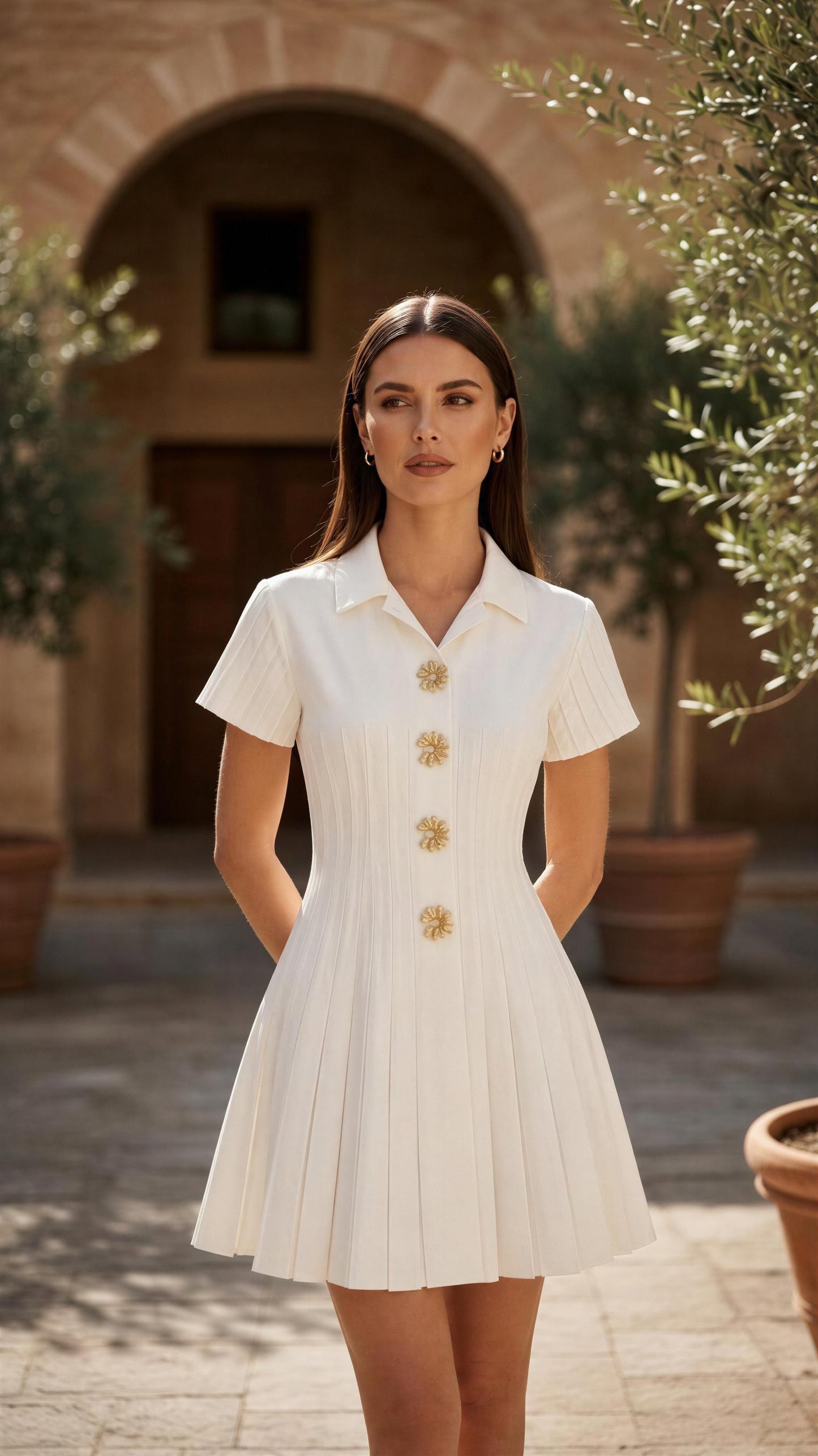 Mini ivory dress
