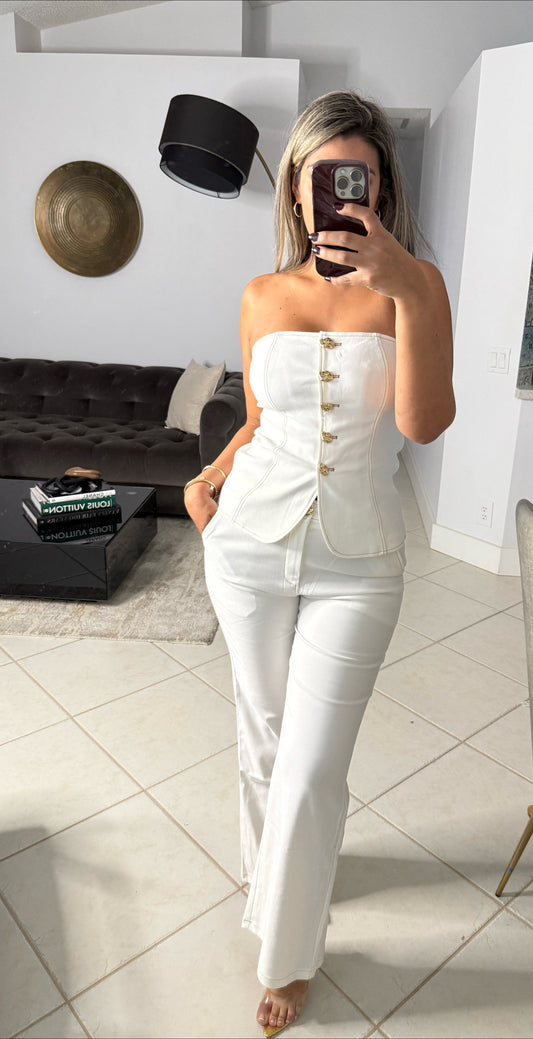 White denim set