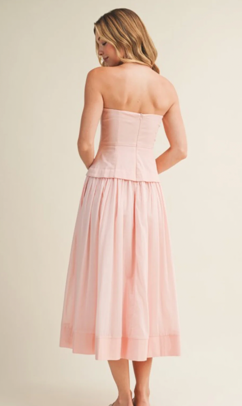 Pink dress ( denim and linen )