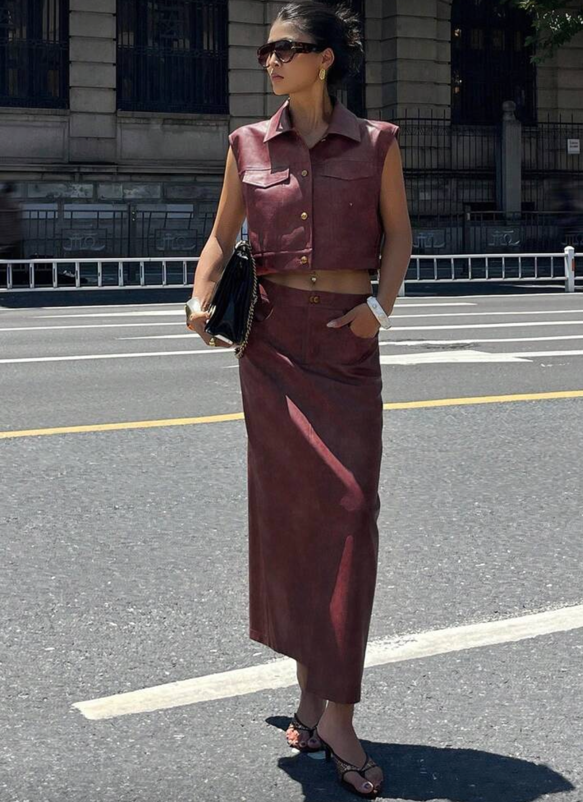 Leather set , vino y brown