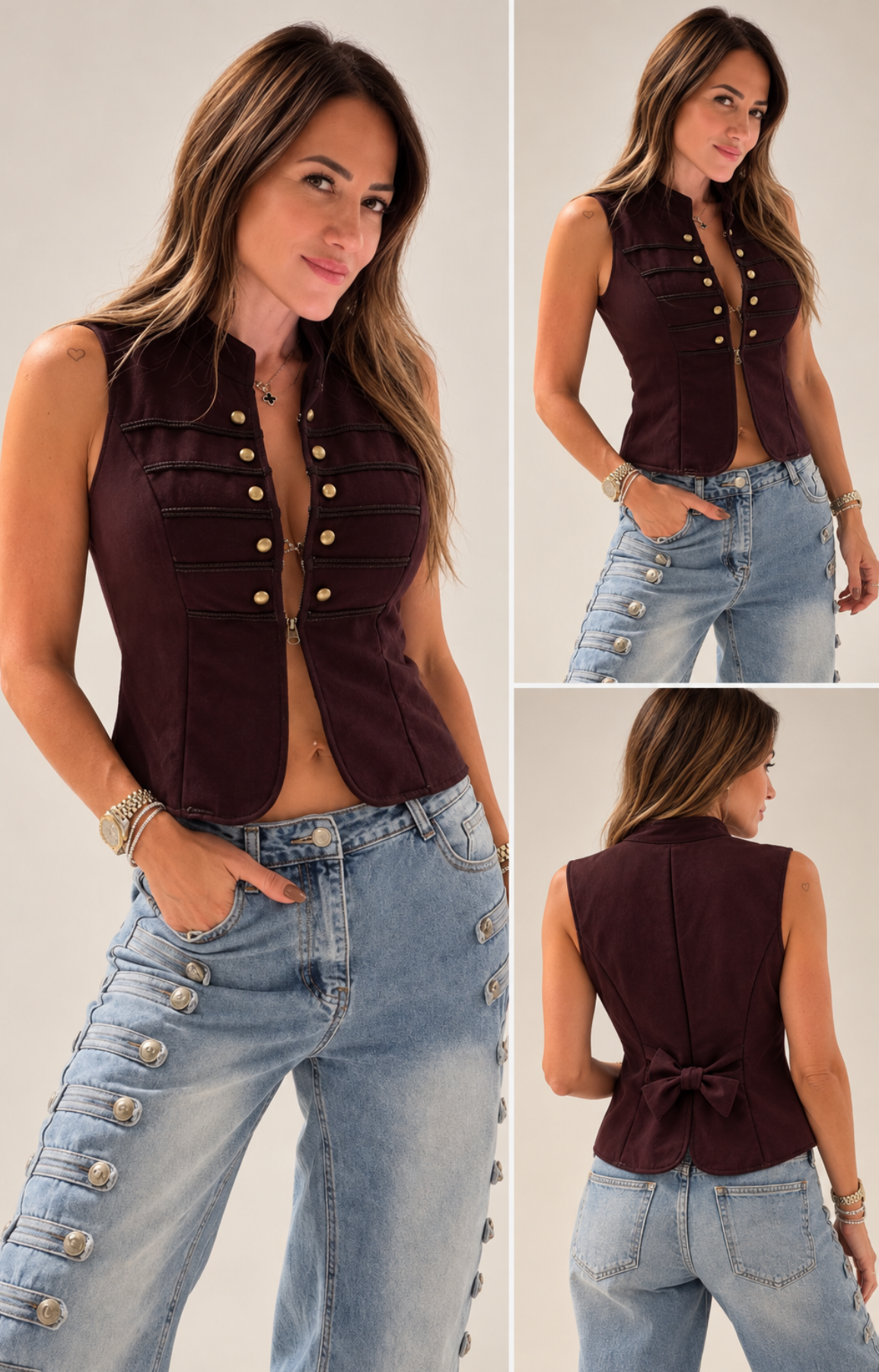 Vest burgundy
