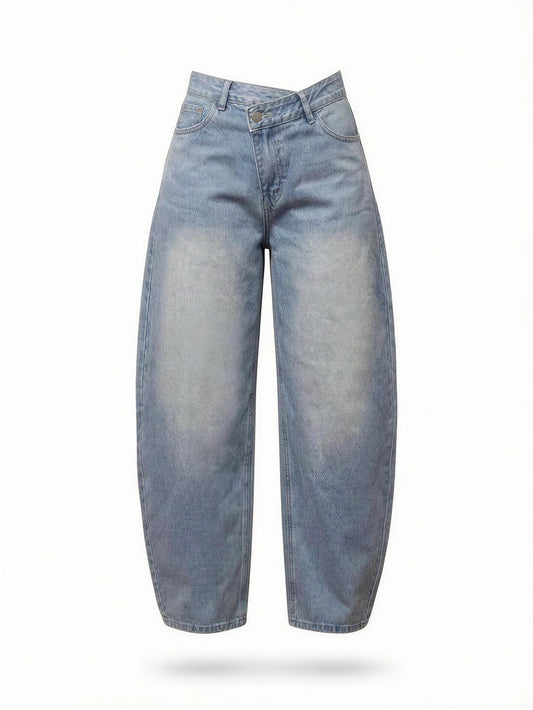 Denim barrel jean